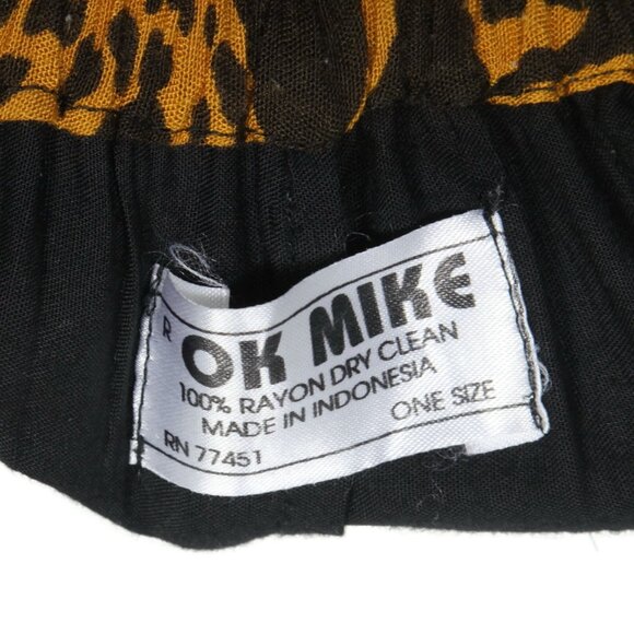 Vintage 80s Leopard Multi-print Oversize Blouse Pants White Lotus Ok Mike OS 206 - Picture 10 of 10